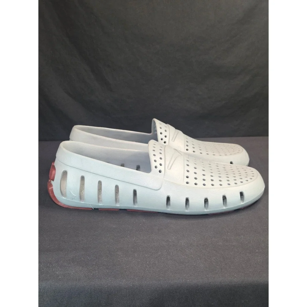 Floafers Mens Country Club Driver Grey Red‎ Water Shoes Loafers Size 13 NEW!